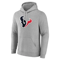 Men's Fanatics  Heather Gray Houston Texans Logo Pullover Hoodie