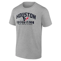 Men's Fanatics Heather Gray Houston Texans Screen Blocking T-Shirt