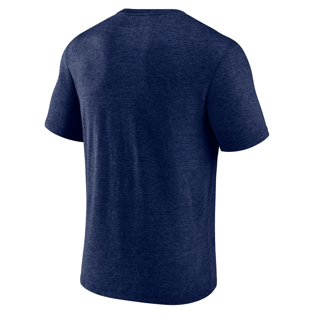 Men's Fanatics Heathered Navy Houston Texans End Around Tri-Blend T-Shirt