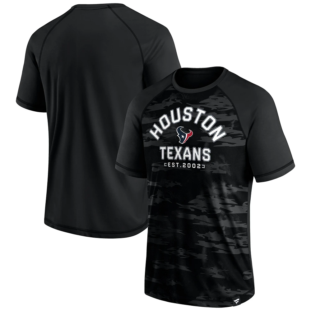 T-shirt raglan Blackout Hail Mary des Texans de Houston pour hommes