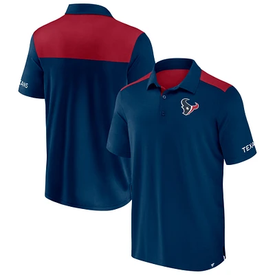 Polo colorblock bleu marine/cardinal des Houston Texans Fanatics pour homme