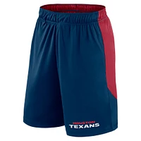 Short de lancement Fanatics bleu marine/rouge pour homme des Houston Texans