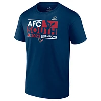 T-shirt Fanatics Navy Houston Texans 2023 AFC South Division Champions Conquer pour hommes