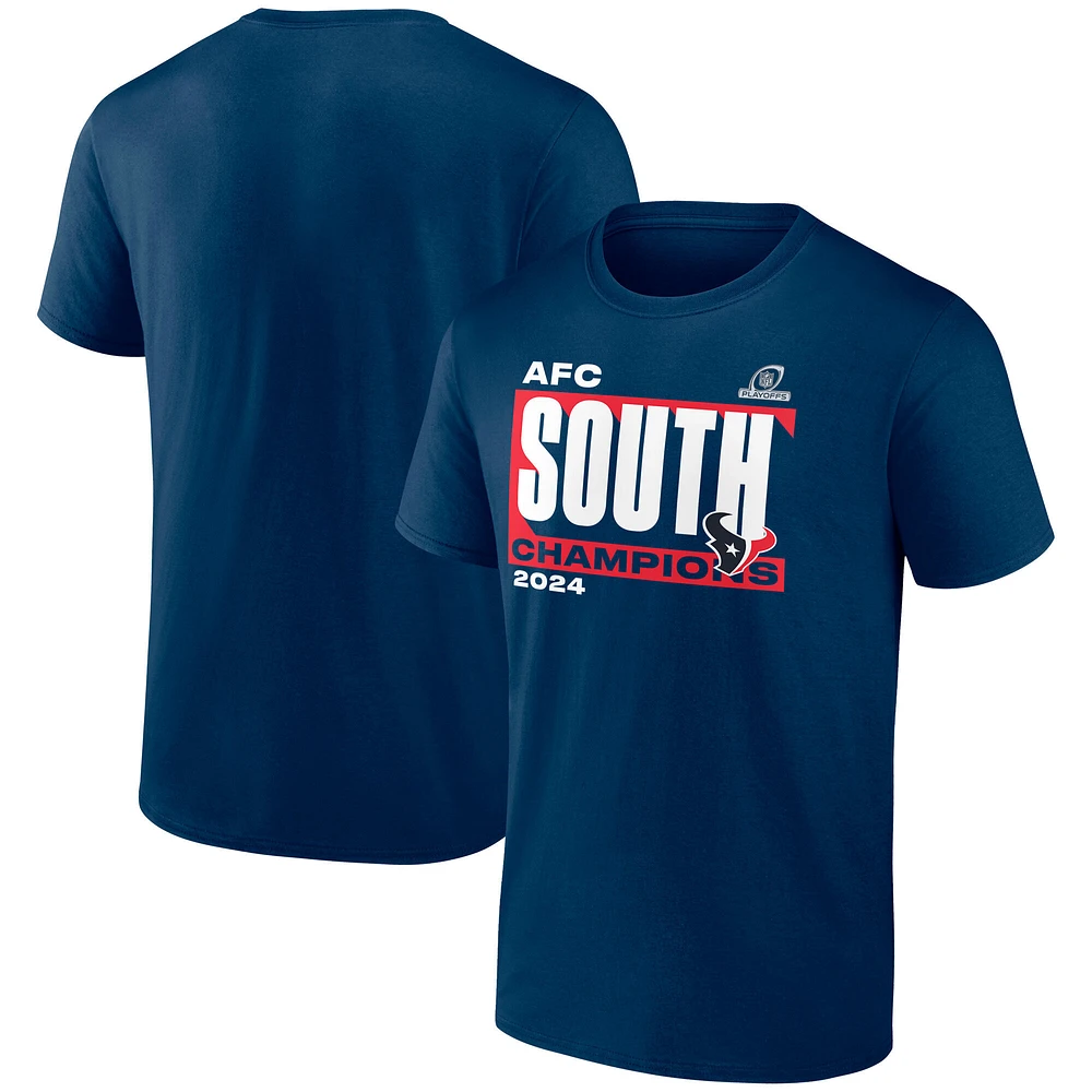 T-shirt Fanatics pour homme bleu marine Houston Texans Champions de la division sud l'AFC 2024 Conquer