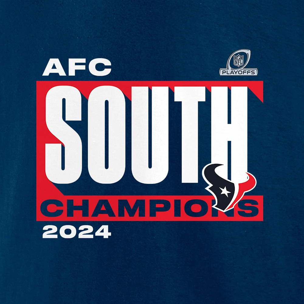 Men's Fanatics  Navy Houston Texans 2024 AFC South Division Champions Conquer T-Shirt