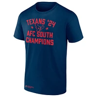 T-shirt Fanatics pour homme bleu marine Houston Texans Champions de la division sud l'AFC 2024