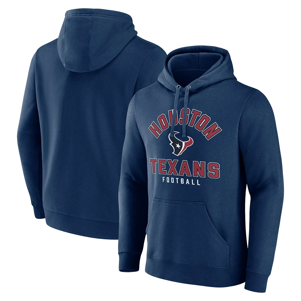 Men's Fanatics  Navy Houston Texans Between the Pylons Pullover Hoodie