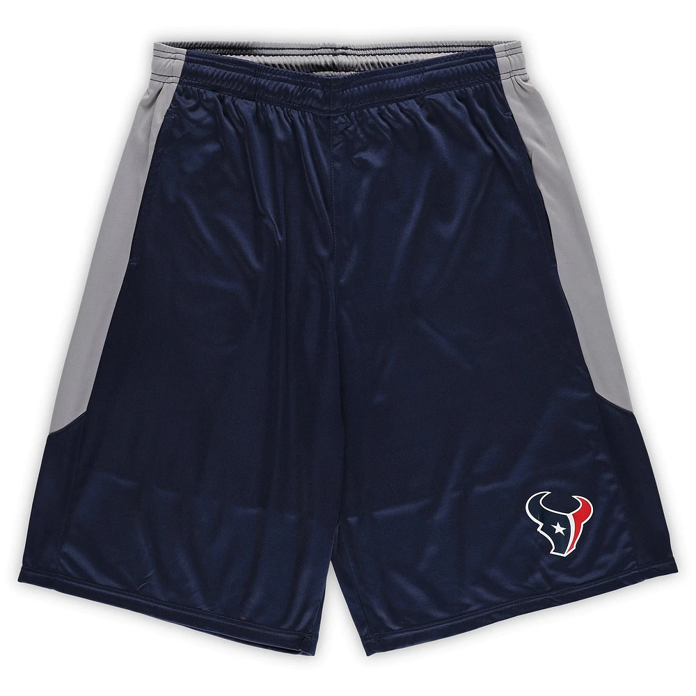 Short bleu marine avec logo de l'équipe Fanatics Houston Texans Big & Tall pour hommes