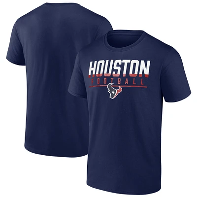 Men's Fanatics  Navy Houston Texans Blocked T-Shirt