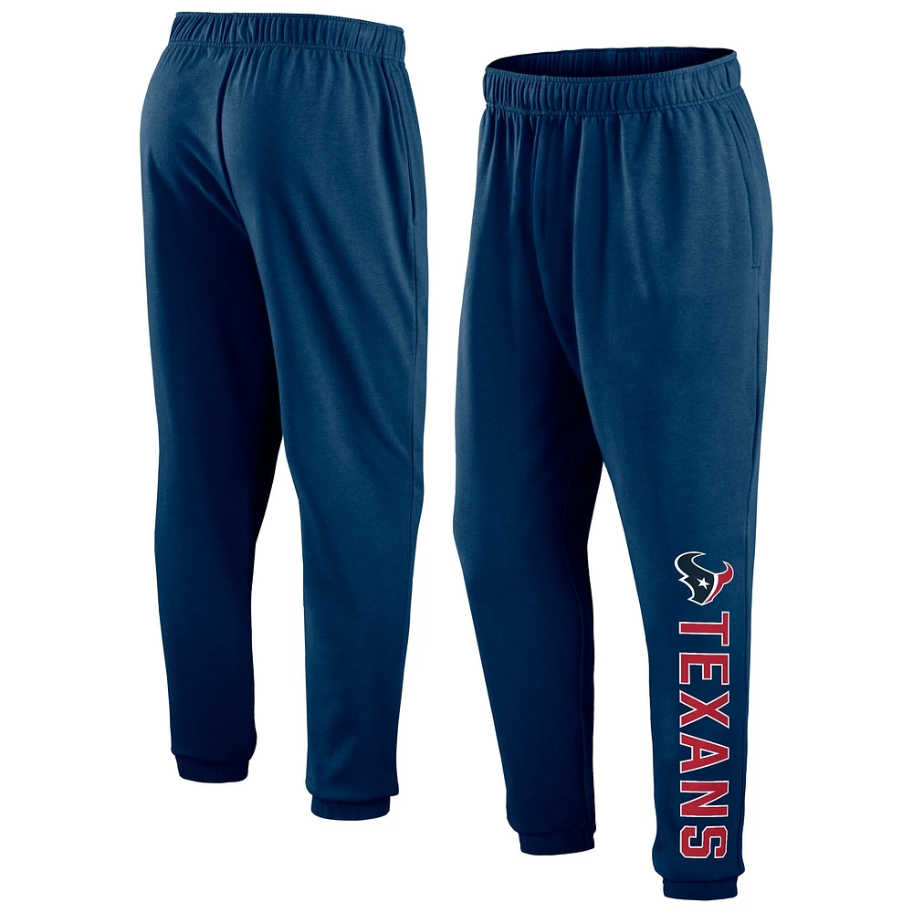 Pantalon de survêtement en polaire Fanatics bleu marine Houston Texans Chop Block pour hommes