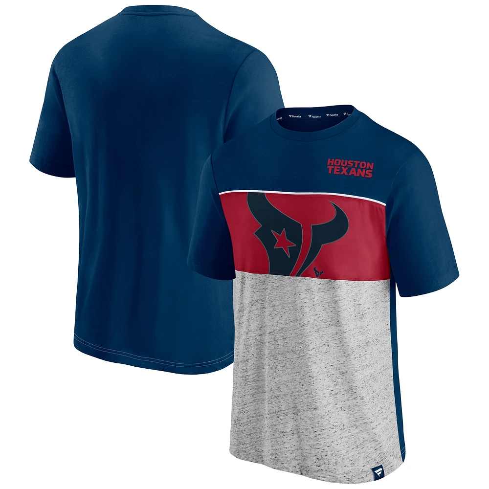 Men's Fanatics Navy Houston Texans Colorblock T-Shirt