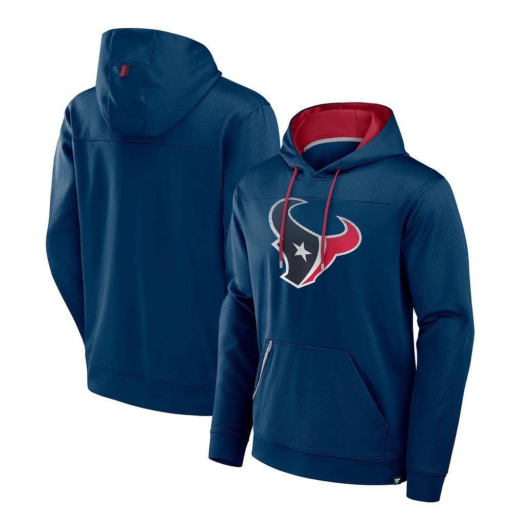 Sweat à capuche délavé pois bleu marine Houston Texans Defender Fanatics pour homme