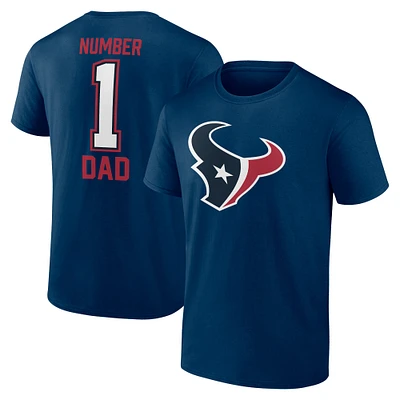 T-shirt bleu marine Fanatics pour hommes, Houston Texans, fête des pères