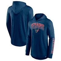 Men's Fanatics Navy Houston Texans Front Runner Long Sleeve Hooded T-Shirt