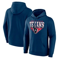 Men's Fanatics Navy Houston Texans Geometric Chrome Pullover Hoodie