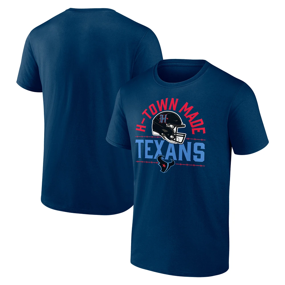 T-shirt pour homme Fanatics Navy Houston Texans H-Town Helmet