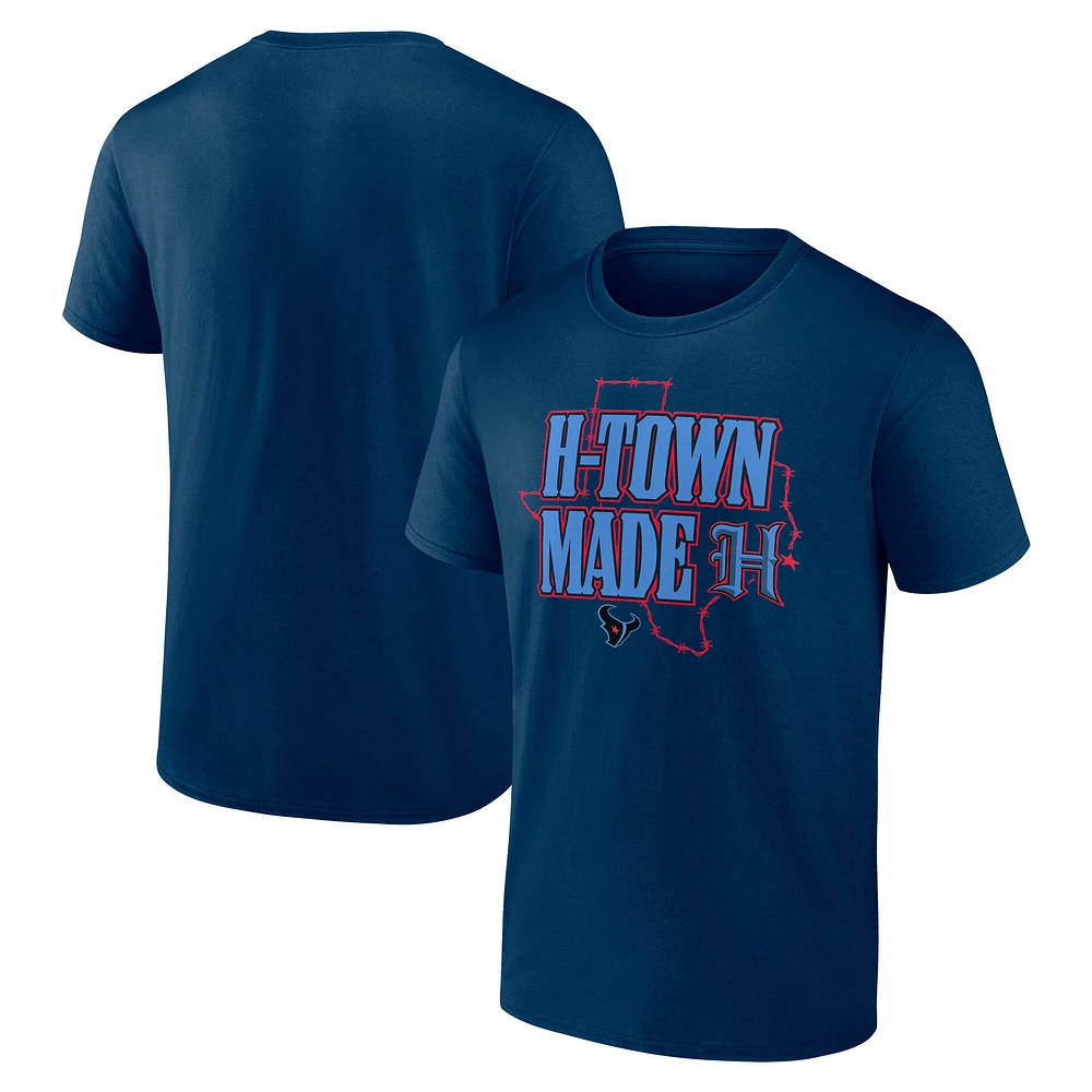 T-shirt Fanatics pour homme bleu marine Houston Texans H-Town State