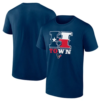 T-shirt Fanatics pour homme bleu marine Houston Texans Hometown Rushing Yards