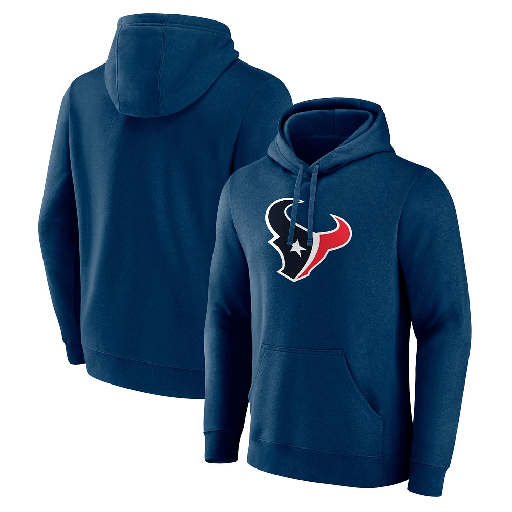 Sweat à capuche avec logo principal des Houston Texans Fanatics pour hommes, bleu marine