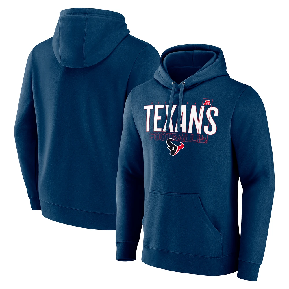 Men's Fanatics Navy Houston Texans Pylon Outline Pullover Hoodie