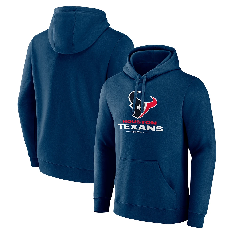 Men's Fanatics  Navy Houston Texans Team Lock-Up Pullover Hoodie