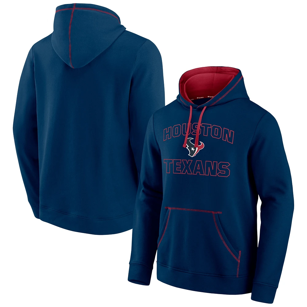 Sweat à capuche Tiebreaker Fanatics pour hommes, bleu marine, Houston Texans