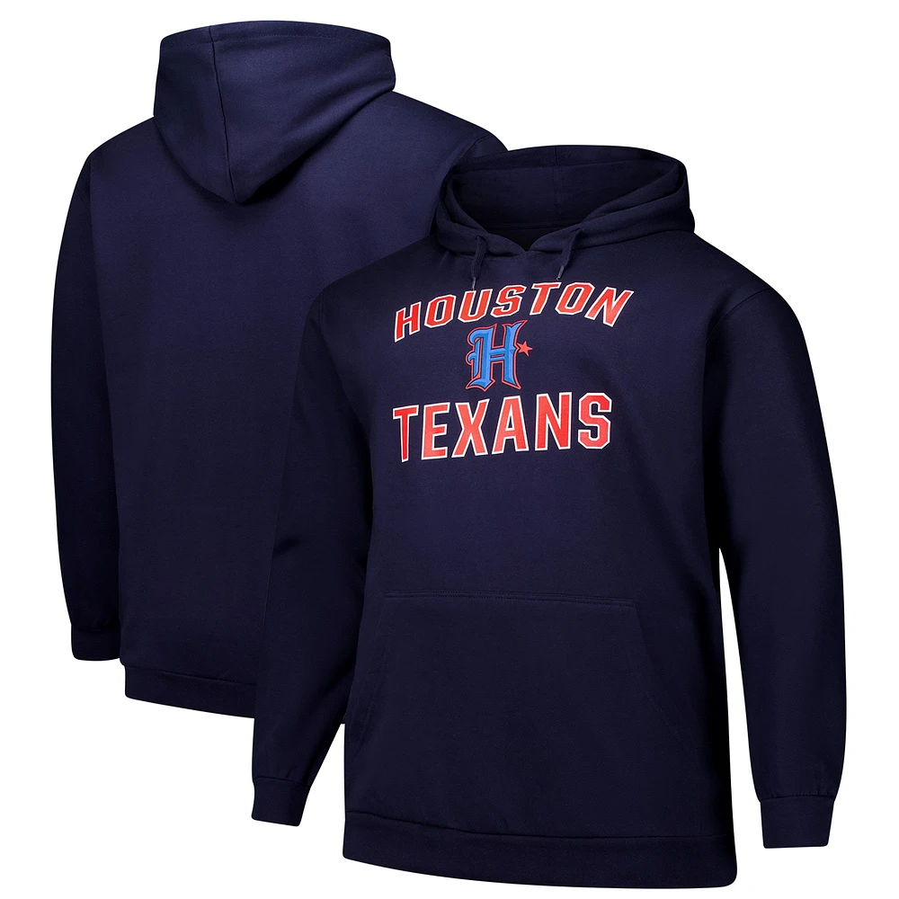 Sweat à capuche bleu marine pour homme Fanatics Houston Texans Victory Arch Big & Tall