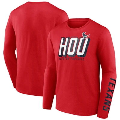 Men's Fanatics  Red Houston Texans Long Sleeve T-Shirt