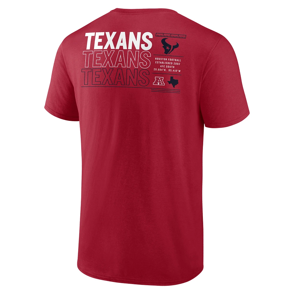 T-shirt Fanatics Red Houston Texans Repeat Stats pour hommes