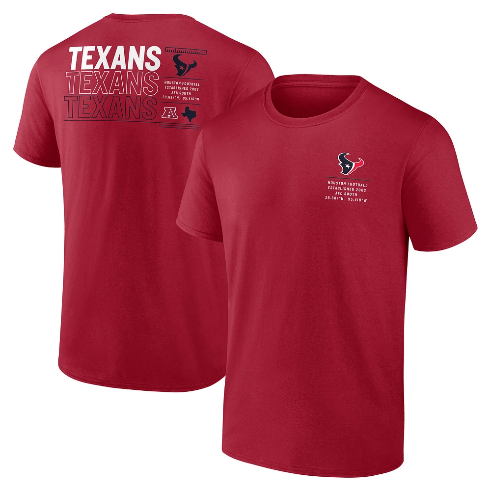 T-shirt Fanatics Red Houston Texans Repeat Stats pour hommes