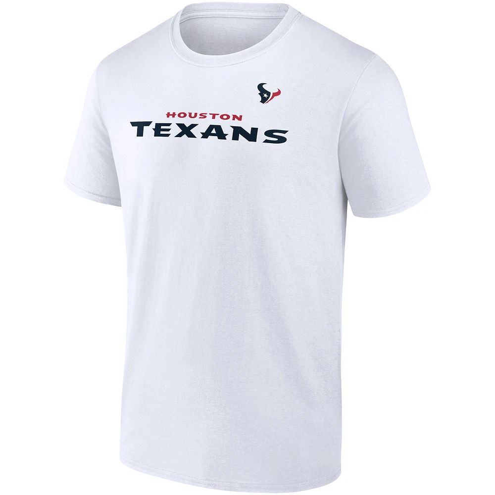 T-shirt Fanatics pour homme blanc Houston Texans Hot Shot State