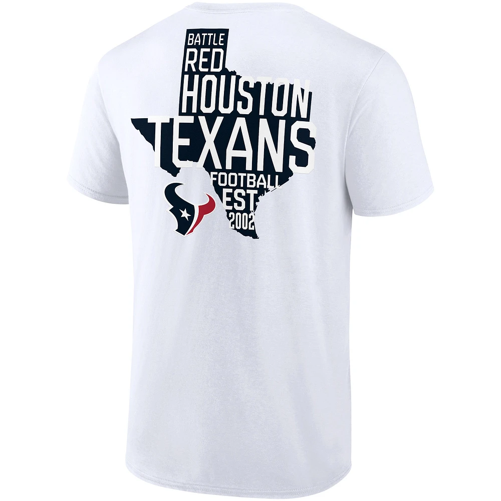 T-shirt Fanatics pour homme blanc Houston Texans Hot Shot State