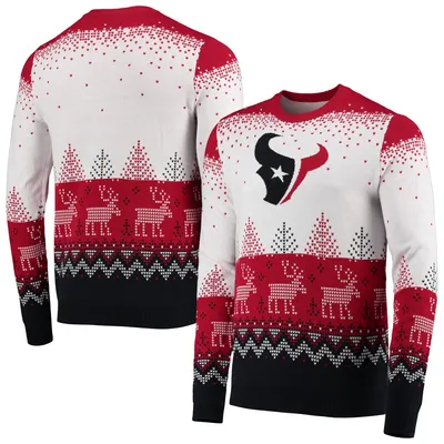 Houston Texans FOCO Big Logo Knit Ugly Pullover Sweater - White