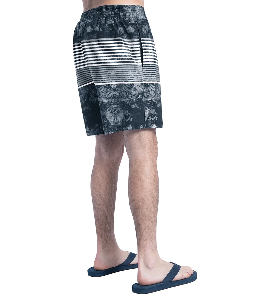 Short de bain G-III Sports by Carl Banks pour homme bleu marine/gris Houston Texans Horizon Volley