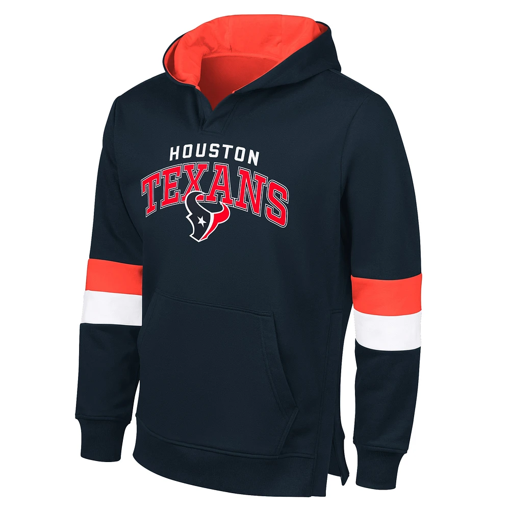 Men's G-III Sports by Carl Banks Navy/Red Houston Texans Adaptive Faceoff Pullover Hoodie