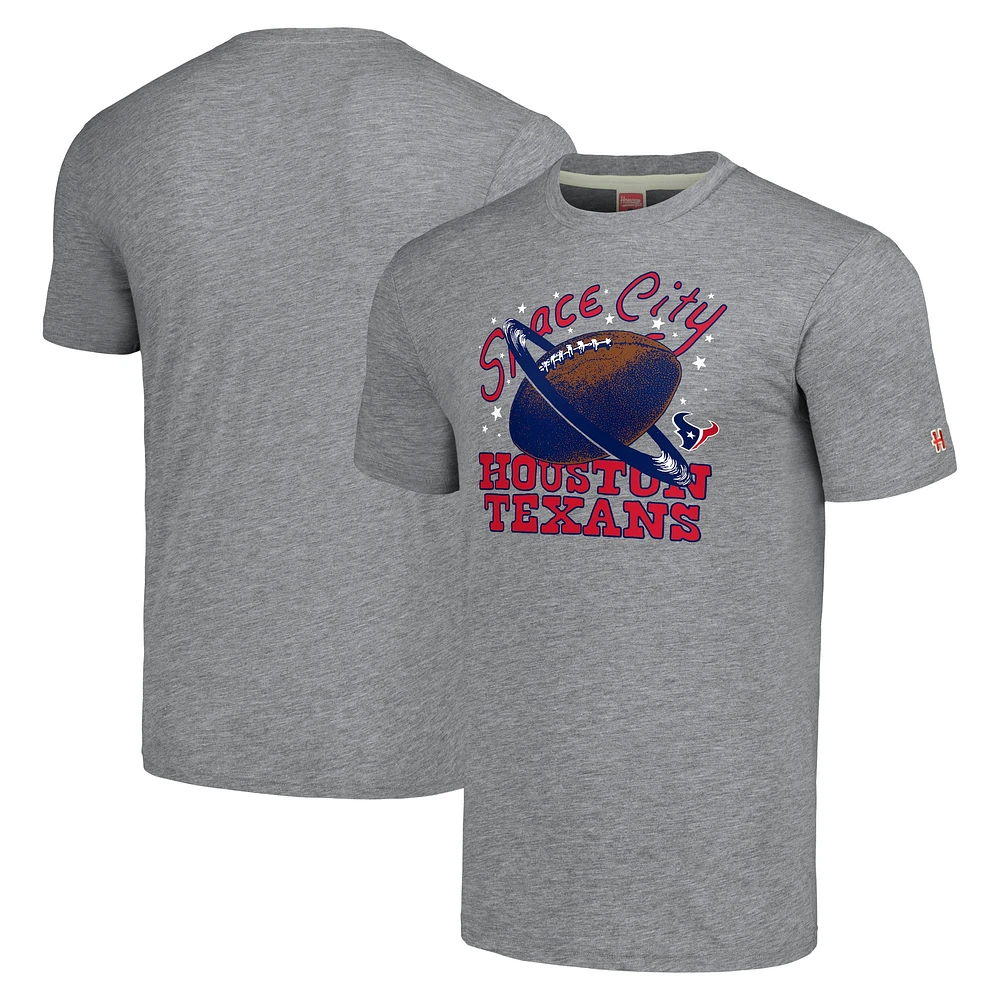 Men's Homage Gray Houston Texans Hyper Local Tri-Blend T-Shirt