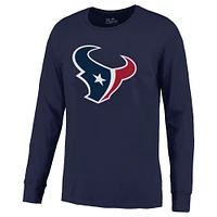 T-shirt à manches longues avec nom et numéro des Houston Texans Majestic Threads C.J. Stroud pour hommes, bleu marine