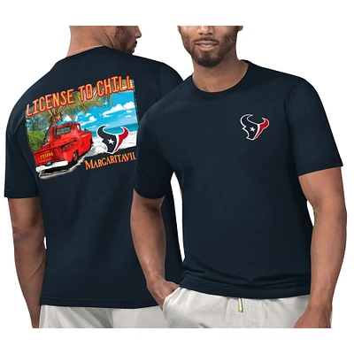 T-shirt Margaritaville Navy Houston Texans pour hommes sous licence se détendre