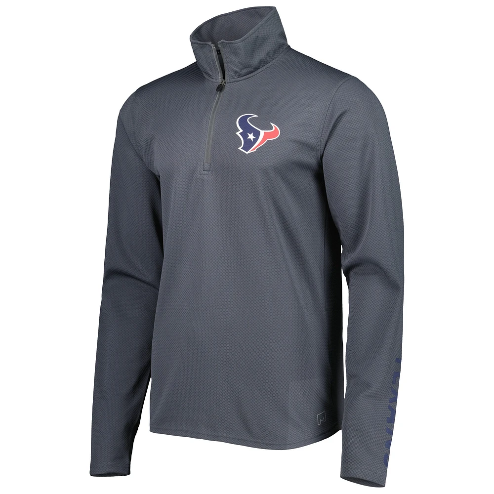 Men's MSX by Michael Strahan Charcoal Houston Texans Half-Zip Pullover