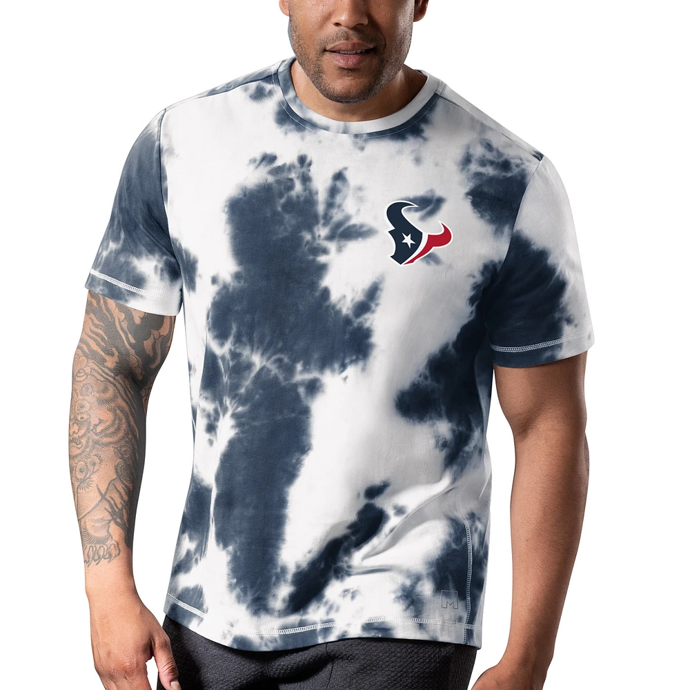 Men's MSX by Michael Strahan Navy Houston Texans Freestyle Tie-Dye T-Shirt