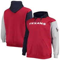 Sweat à capuche bleu marine/rouge Houston Texans Big & Tall pour homme