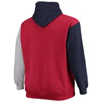 Sweat à capuche bleu marine/rouge Houston Texans Big & Tall pour homme