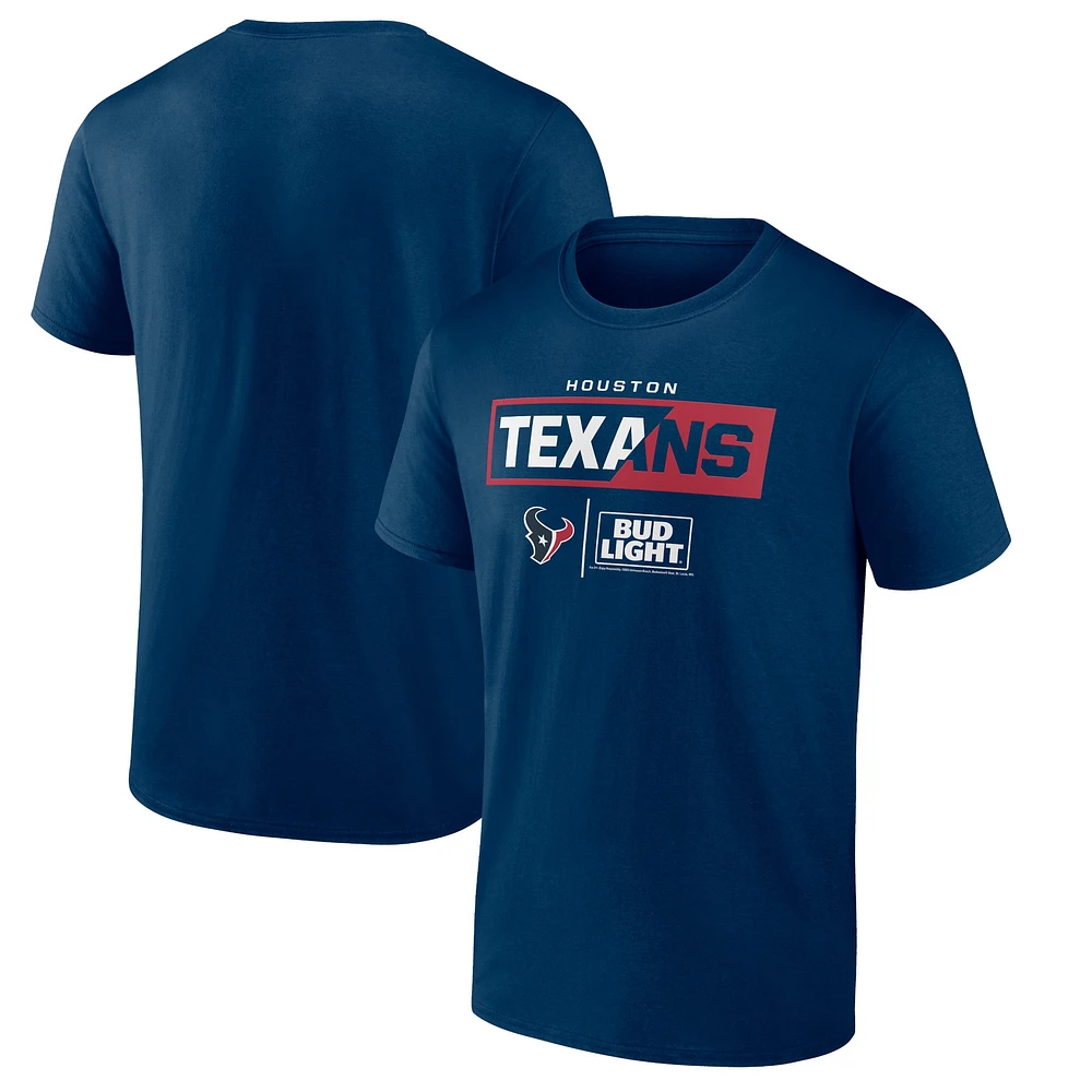 Men's Navy Houston Texans NFL x Bud Light T-Shirt