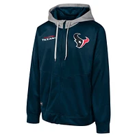 Men's Navy Houston Texans Replay Fashion Graphic Full-Zip Hoodie Jacket