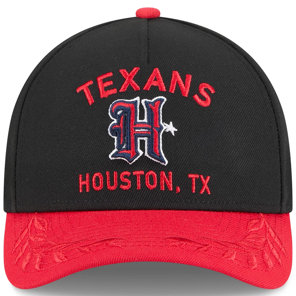 Men's New Era Black/Red Houston Texans 2025 NFL Draft 9FORTY A-Frame M-Crown Adjustable Hat