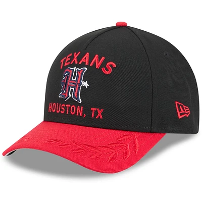 Men's New Era Black/Red Houston Texans 2025 NFL Draft 9FORTY A-Frame M-Crown Adjustable Hat