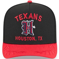 Men's New Era  Black/Red Houston Texans 2025 NFL Draft A-Frame 9FIFTY Snapback Hat