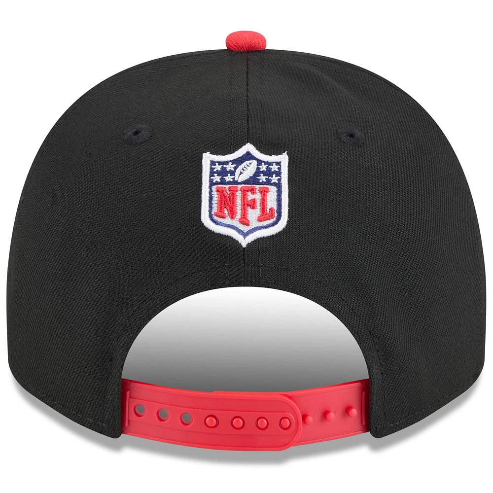 Men's New Era  Black/Red Houston Texans 2025 NFL Draft A-Frame 9FIFTY Snapback Hat