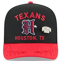 Casquette ajustée New Era 59FIFTY noire/rouge pour homme, modèle A-Frame, draft NFL 2025, Houston Texans
