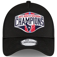 Men's New Era  Black Houston Texans 2024 AFC South Division Champions Locker Room A-Frame 9FORTY Adjustable Hat